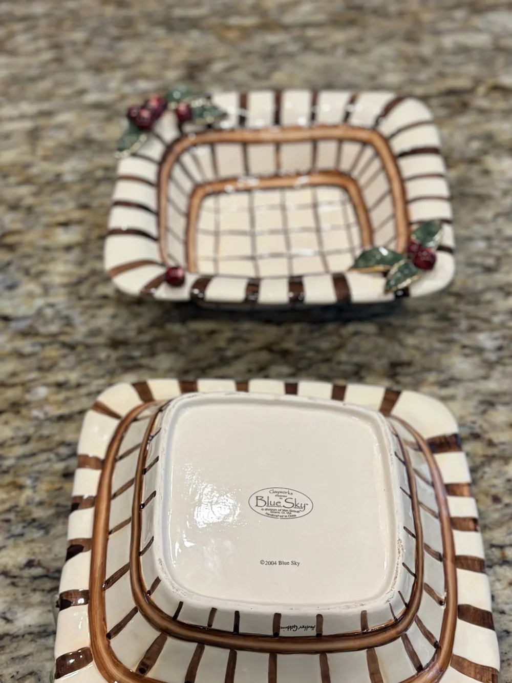 Blue Sky White Ceramic Logo Mark Plate